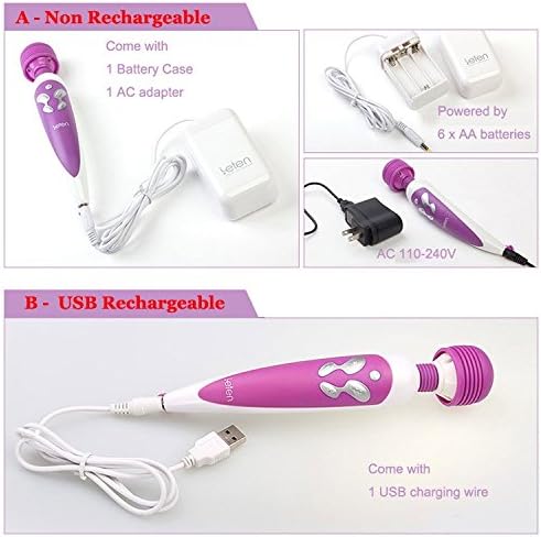 Leten 10 Frequency Magic Wand Massager Waterproof Powerful A V Vi bra tors for Women Ero tic Cli to ris Stimulator Se x Toys for Woman[B purple]