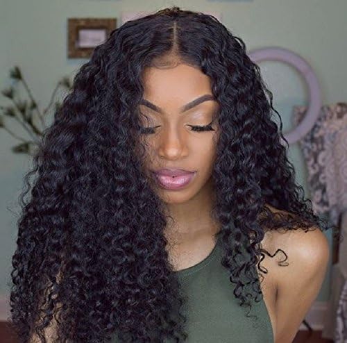 Loose Curly Synthetic Lace Front Wigs Heat Resistant Fiber Hair Middle Part Long Synthetic Wigs