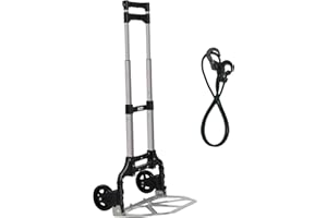 Leeyoung Dolly Cart and Folding Hand Truck Dolly,175 lb Aluminum Foldable Hand Truck with Telescoping Handle and PP+EVA Wheels