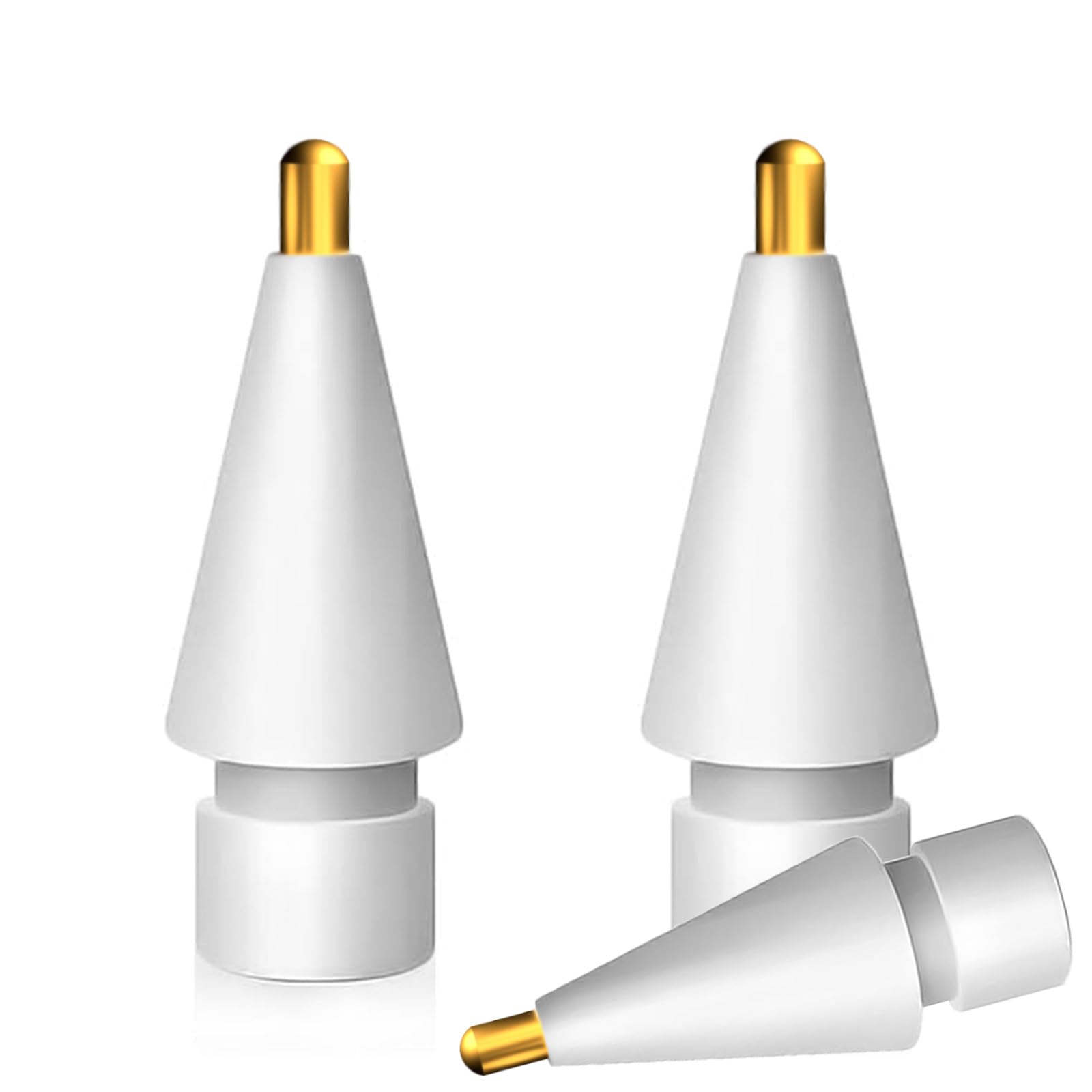 MMOBIEL 2.0mm Metal Pencil Tips Compatible with Apple Pencil 1st/2nd Gen/USB-C/Pro – 3 Pieces Replacement Metal Tips – iPencil Nibs - White