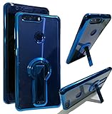 Honor 8 Case, Rexang [with 360Â° Stand] Crystal Clear [Electroplated Metal Technology] Silicone Soft TPU [Shockproof Protection] Ultra Thin Cover for Huawei Honor 8 (Blue)