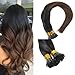 [Farewell] Sunny I Tip Hair Extensions Human Hair Black Brown Ombre I Tip Real Human Hair Extensions Natural Black Ombre Dark Brown Human Hair I Tips Extensions 100Strands 50G/Pack 14inch