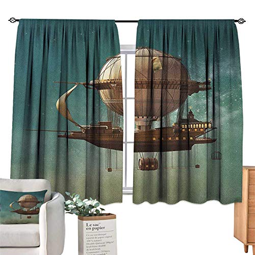 Homehot Fantasysolid Rod Pocket Short Blackout Drapessurreal Sky