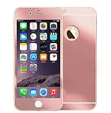 Dreams Mall(TM)Apple iPhone 6Plus/6S Plus,Electroplating Mirror Effect Tempered Glass Screen Protector Film Decal Skin Sticker Front & Back,Rose Gold