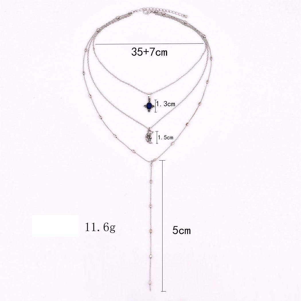 Hotstype Women Fashion Boho Style Multilayer Beads Pendant Clavicular Necklace Pendant Necklaces