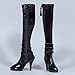 MagiDeal 1:6 Black Zip Up Knee-high Boots Shoes for 12'' Hot Toys Phicen Action Figure