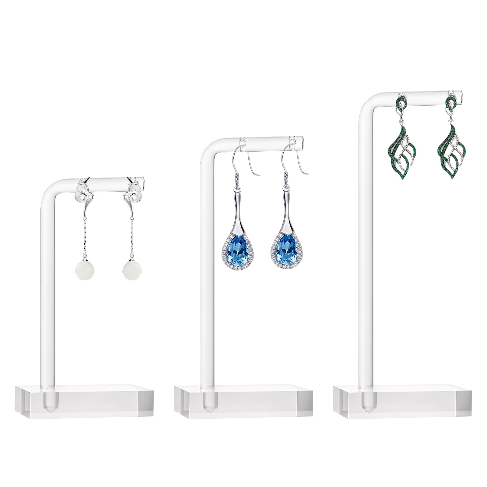 Xthrotsenk 3Pcs Acrylic Earring Holder Clear Jewelry Stand Earring Display Jewelry Holder Acrylic Jewelry Organizer Display Stand for Earring