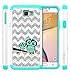 Galaxy On5 2016 Case, Style4U Cute Owl Shock Resistant Studded Rhinestone Crystal Bling Hybrid Armor Case Cover for Samsung Galaxy On5 G570 2016 Release with 1 Style4U Stylus [White/Teal]