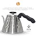 Pour Over Coffee Kettle with Thermometer - Gooseneck Drip Stainless Steel Stovetop Tea Pot (1L)