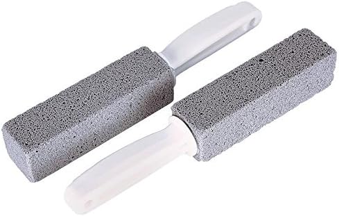Pumice Cleaning Stone Stick with Handle, JIAJIA Spring Toilet Bowl Ring Deep Stains Rust Hard Water Ring Remover for Kitchen/ Grill/ Bath/Toilet Bowel/ Pool/ Spa/ Household Cleaning, Pack of 2