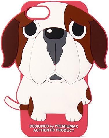 PREMIUMAX iPhone 7 Case,iPhone 8 Case,Cartoon Silicone iPhone 7 Case,3D Cartoon Dog Phone Case Cover for Iphone 7 8,Unique Design for Women Kids Teens Girls (Rose Red)