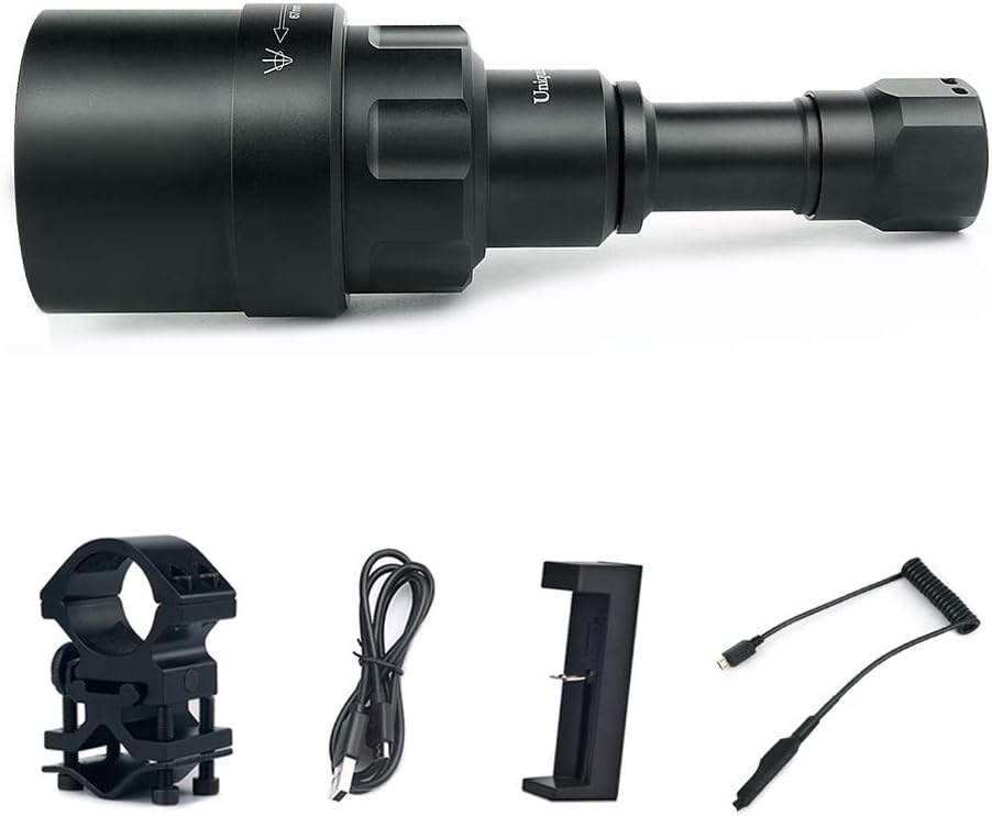 UniqueFire 850NM LED Infrared Torch Kit UF-1605 IR 67mm Lens Infrared Light Night Vision Flashlight Torch -Outdoor IR Flashlight -Infrared Light is Invisible to Human Eyes