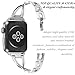 Huishang for Apple Watch Accessories, Women Jewelry Bangle Metal Stainless Steel Adjustable Bracelet with Rhinestone 38MM 40MM Editions Wristband for Apple Watch (Metal Silver 38mm/40mm)