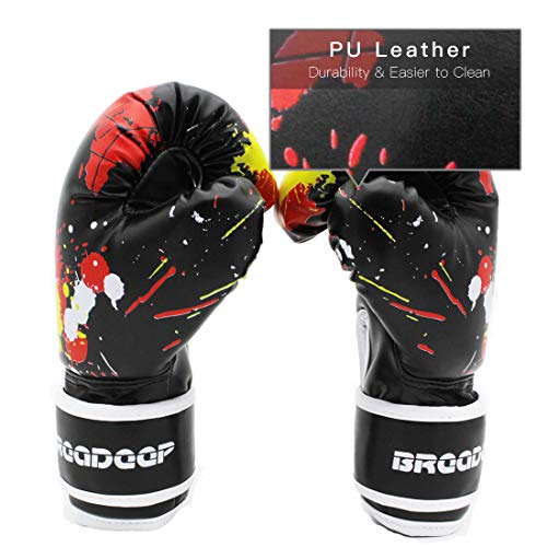 BREADEEP Kids Boxing Gloves, PU Sparring Gloves for Kids Punching Bag Training, Fit 3-10 YR - Thumbnail 4