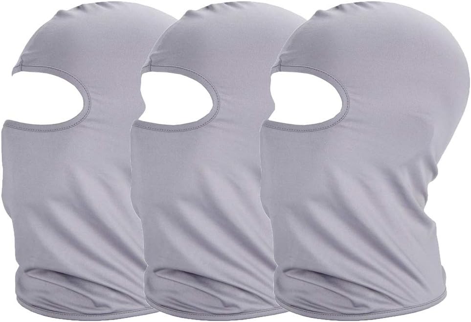 Emoly 3 Pack Sun Dust Uv Protection Face Scarf Mask for Cycling Outdoor Sports Balaclava Breathable Elastic Moisture Wicking（Grey）: Electronics
