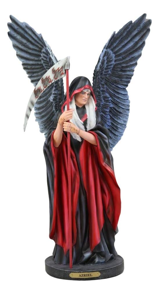 Ky & Co YK Large Ruth Thompson Archangel Azriel Angel of Death Holding Scythe Statue Azrael