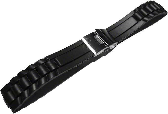 Uhrenarmband 22 Mm Schwarz Mit Weißer Naht – Kalbsleder Mit Faltschließe | Extra Weich & Hautfreundlich