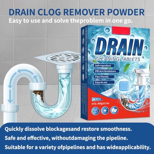 Uniiking® Garbage Disposal Cleaner Deodorizer Tablets - 24 Pack, Drain Clog Remover - Foam Sink Garburator Disposer Freshener, Natural Kitchen Drain Cleaning Care