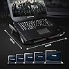 Zwini Laptop Cooling Pad 12"-17" Laptop Cooler Stepless Speed Fan Ultra Quiet Cooling Pad Stand with 5 Fans at 1400 RPM LED light 2 USB Ports