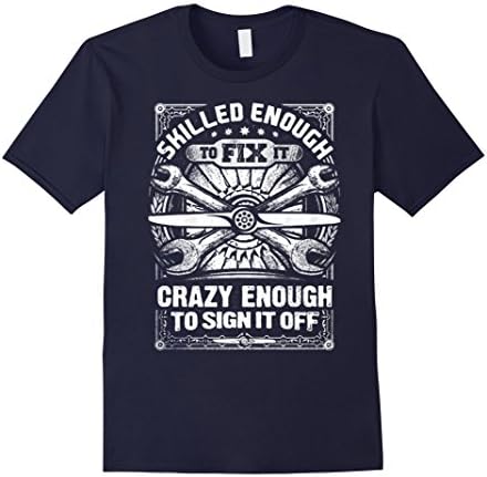 Men's Skill enough to fix it aircraft mechanic shirt 2XL Navy