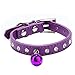 Doggy Collar,Haoricu Dog Pet Puppy Cat Bling Crystal With Small Bell Necklace (S, Purple)