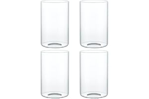 Skelang Clear Lip-less Glass Lamp Shade, Cylindrical Light Cover with Fitter Opening, Replacement for Chandelier, Bathroom Vanity Light, Pendant, 4 Pcs