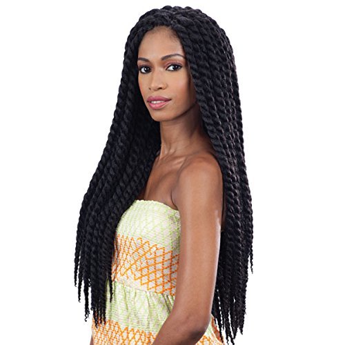 Natural Jumbo Twist 2X (1B Off Black) - Cuban Twist Crochet Bulk Braiding Hair by FREETRESS EQUAL