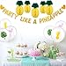 Tatuo Party Like A Pineapple Banner Pineapple Honeycomb Flamingo Leaf Pineapple Balloons for Hawaiian Party Birthday Wedding Home Favor