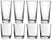 Circleware Huge Set of 16, 8-15.7 oz & 8-12.5 oz, Highball Tumbler Drinking Glasses and Whiskey Cups, Home & Kitchen Party Glassware for Water, Beer, Juice, Ice Tea, Bar Beverages, 8 8, Spectrum