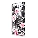 Cellularvilla Sharp Aquos Crystal Pu Leather Wallet Card Flip Open Pocket Case Cover Pouch for Sharp Aquos Crystal 306SH (Black Pink Flower)