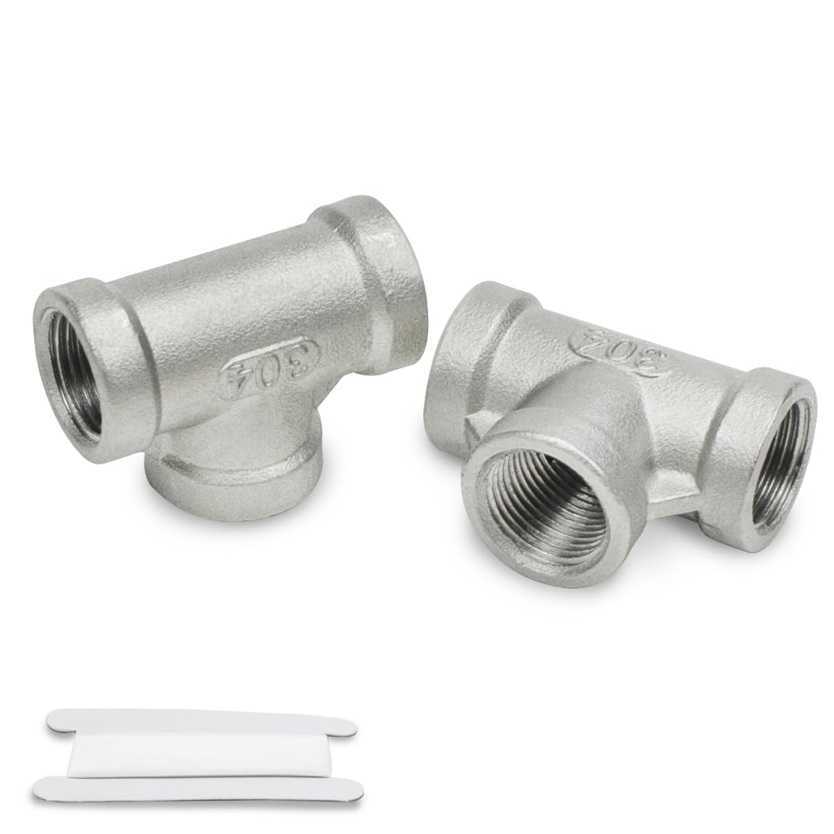 Bwintech 2 Pcs 1/4" Female BSP 3 Way Connector 304 Stainless Steel Tee Female Pipe Fittings