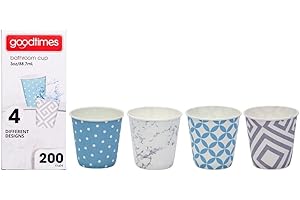 Goodtimes Bathroom Paper Cold Cups, 3 oz 200ct, Assorted designs (1, Contemporary Themed)