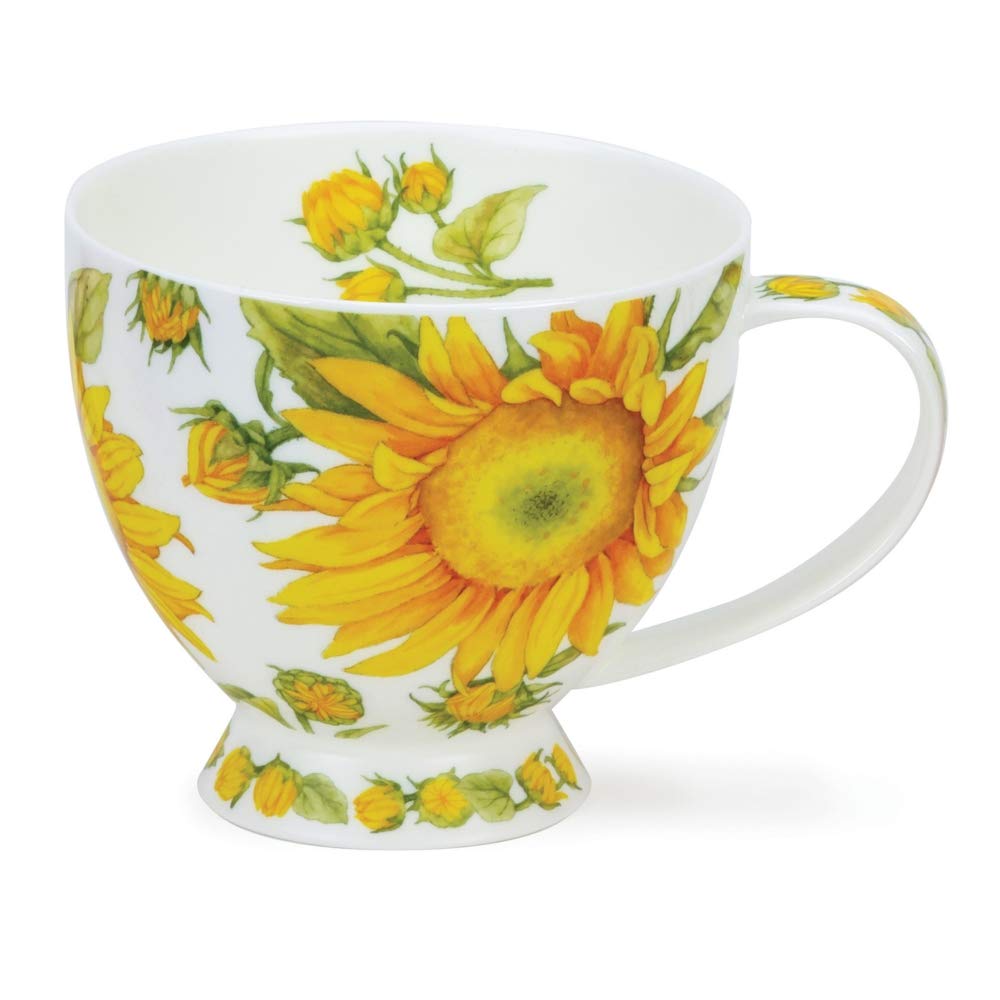 Dunoon Skye Shape Bone China Mug, 0.45l, Modern, Flowers, Peony, Round, Floral, Hand Wash, Adult