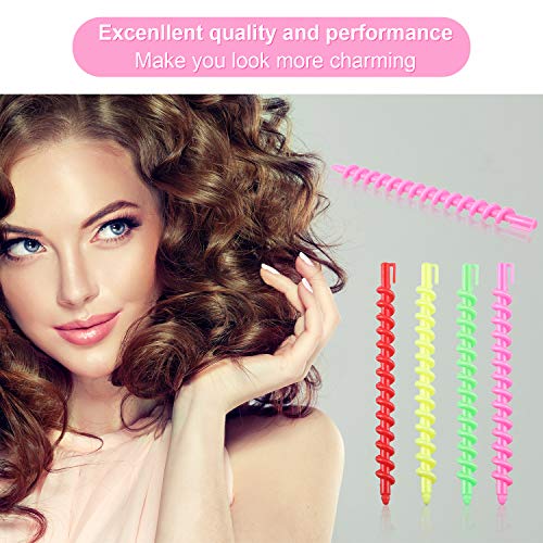 60 Pieces Plastic Spiral Hair Perm Rod Spiral Rod Barber Hairdressing