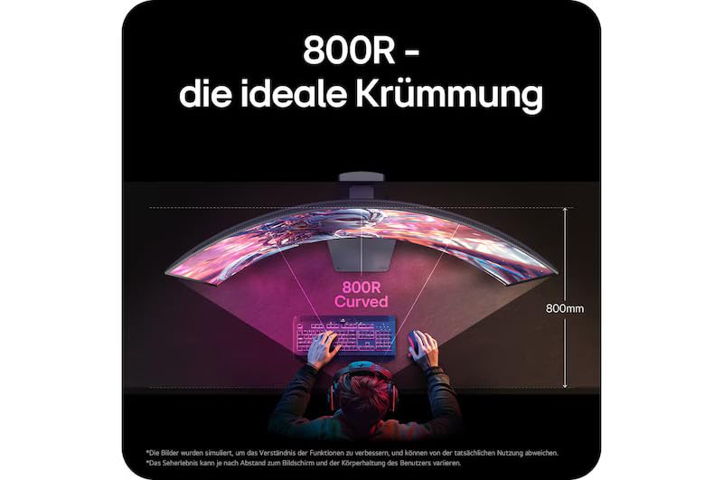 LG Ultragear™ 45GX950A-B.AEU (45 Zoll) 21:9 Curved 800R 5K2K OLED Gaming-Monitor, 165Hz/330Hz, AMD FreeSync™ Premium Pro, DisplayHDR™ True Black 400, 2X HDMI 2.1, Schwarz 4