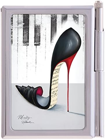 Maranda Marilyn Roberts Piano Black Shoe Handbag Notepad & Pen Set USNP152