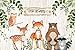 BoTong 6x4ft Vinyl Woodland Animal Baby Shower Backdrop Woodland Safari Animals Wood Board Photography Background Woodland Creatures Party Banner Backdrops