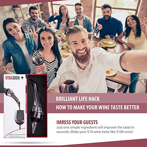 Wine Aerator - Luxury 2018 Aerator Wine Pourer - Wine Aerator Pourer - Wine Pourer - Wine Spout - Red White In Bottle Wine Aerator Kit - Slow Mini Wine Decanter Diffuser Aerator - eBook Wine Guide - Thumbnail 5