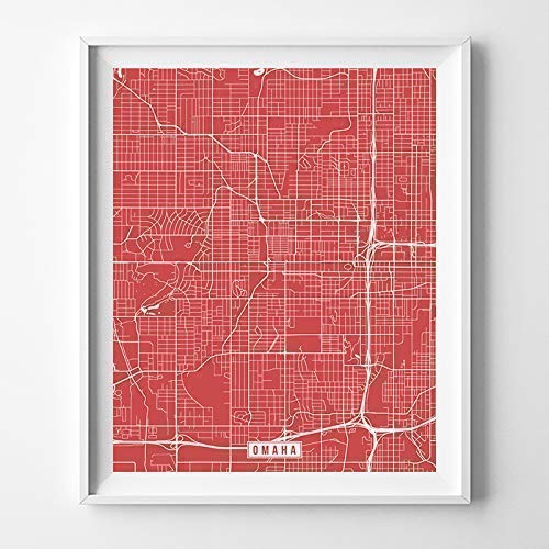 Amazon Com Omaha Nebraska City Street Map Wall Art Home Decor