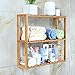HOMFA Bamboo Bathroom Shelf 3-Tier Multifunctional Adjustable Layer Rack Wall Mounted Utility Storage Organizer Towel Shelves Kitchen Living Room Holder Natural Color