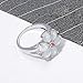 CiNily Flower White Opal Ring,Rhodium Plated Pink Tourmaline Women Jewelry Gemstone Ring Size 6-12