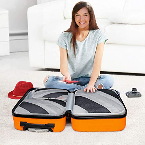 Idefair Travel Packing Cubes, 3Pcs Travel Luggage Packing Organizers for Packing Clothes, Grey