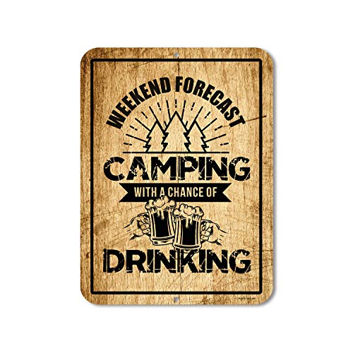 Honey Dew Gifts Funny Camping Signs, Camping with a Chance of Drinking