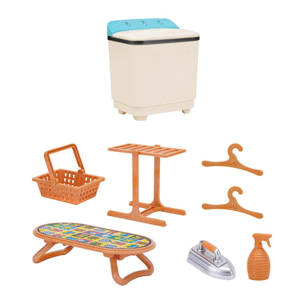 Sarini Dollhouse Washing Machine Set DIY Simulation Model Mini Laundry Room Furniture Accessories 1 Set