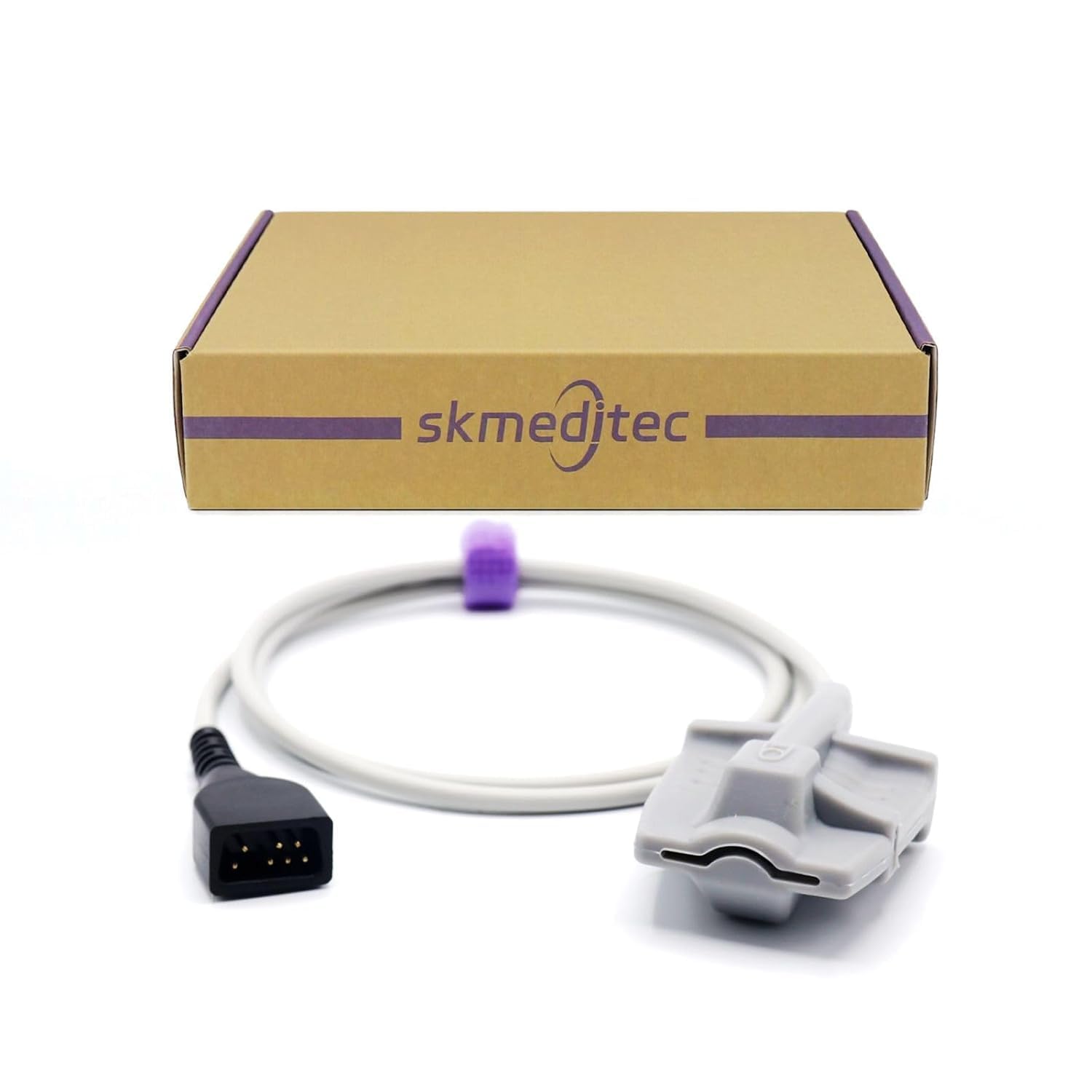 skmeditec Compatible with Nonin SpO2 Sensor for Monitor Nonin 8500 8600 8700 8800 2500 9840 3012 Avant 2120 4000 9600 9700 7500 7500FO, 9.8FT Sleeve Probe with 7 Pins Connector, Replacement Cord