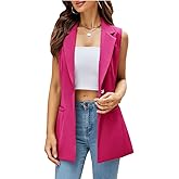 Kedera Women's Sleeveless Vest Blazer Fully Lined Spring Casual Open Front Work Office Tops Jacket Pockets
