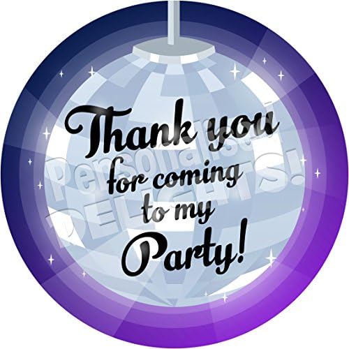 Disco Ball Sticker Labels (24 Stickers, 4.5cm Each) NON PERSONALISED Seals Ideal for Party Bags, Sweet Cones, Favours, Jars, Presentations Gift Boxes, Bottles, Crafts