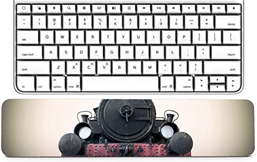 Luxlady Keyboard Wrist Rest Pad Long Extended Arm Supported Mousepad IMAGE ID: 34097725 Vintage locomotive on smoot sepia background