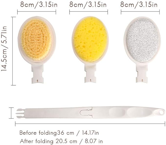Multi Functie 3 In 1 Lange Handvat Afneembare Bad Lichaam Borstel Douche Rug Borstel Voetschrobber Scrub Huid Massage Borstel Amazon Nl