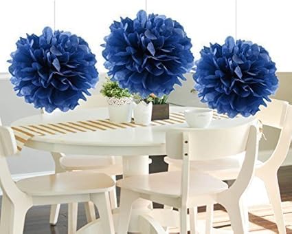 Amazon Com 10pcs Navy Blue Tissue Paper Pom Poms 12inch Sizes